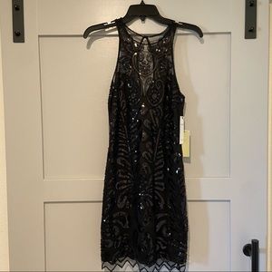 Black sequin mini dress - flapper perfect!
